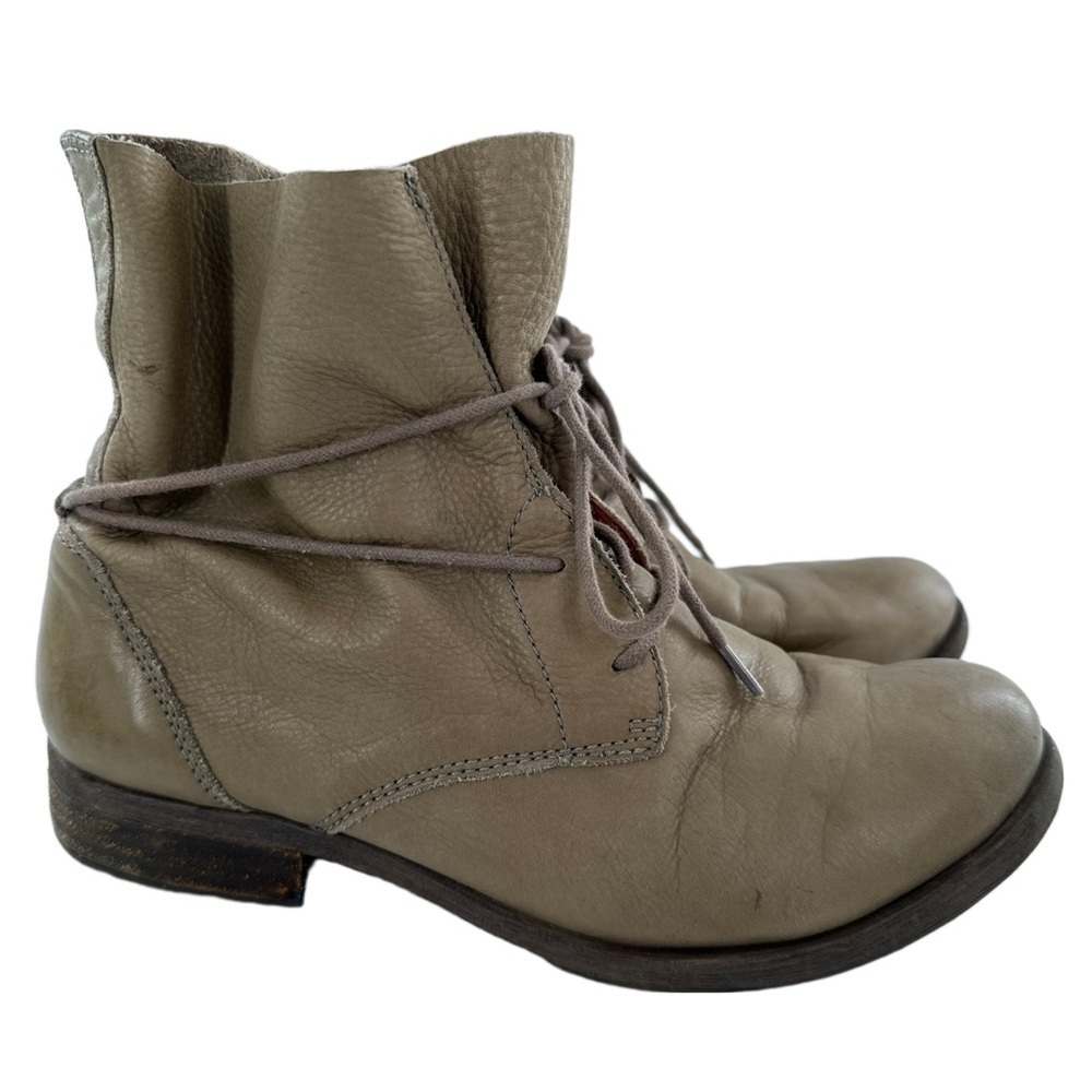 Lucky brand womens boots size 9.5 green leather lace up hipster festival